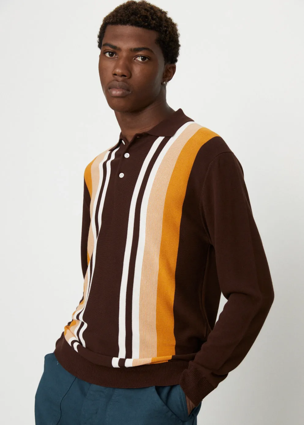 12G Knit Polo Stripe