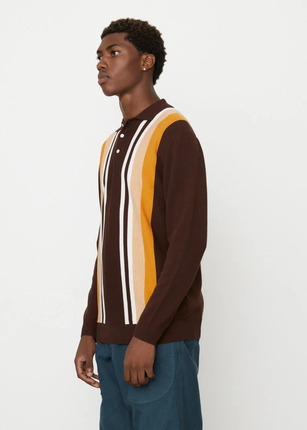 12G Knit Polo Stripe