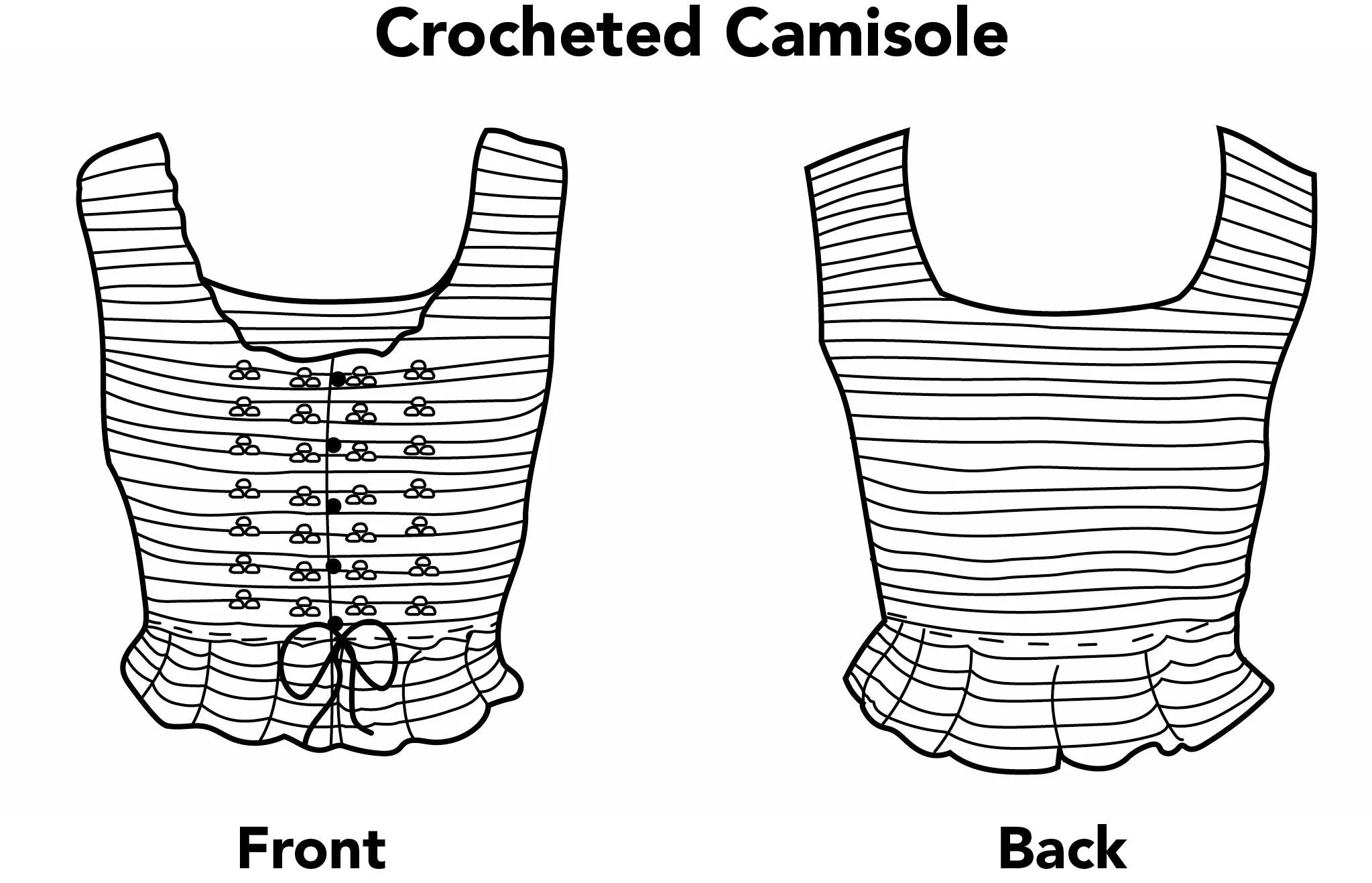 234 Cameos - knit and crochet pattern for two camisoles