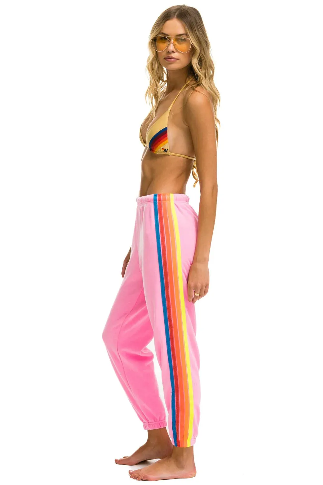 5 Stripe Sweatpants ~ Neon Pink