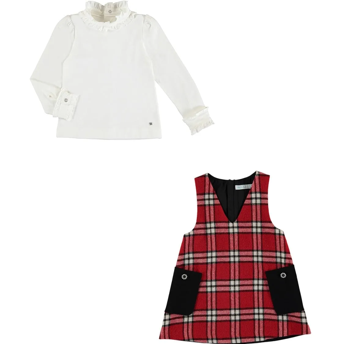 ABEL & LULA - Pinafore & Turtleneck - Red