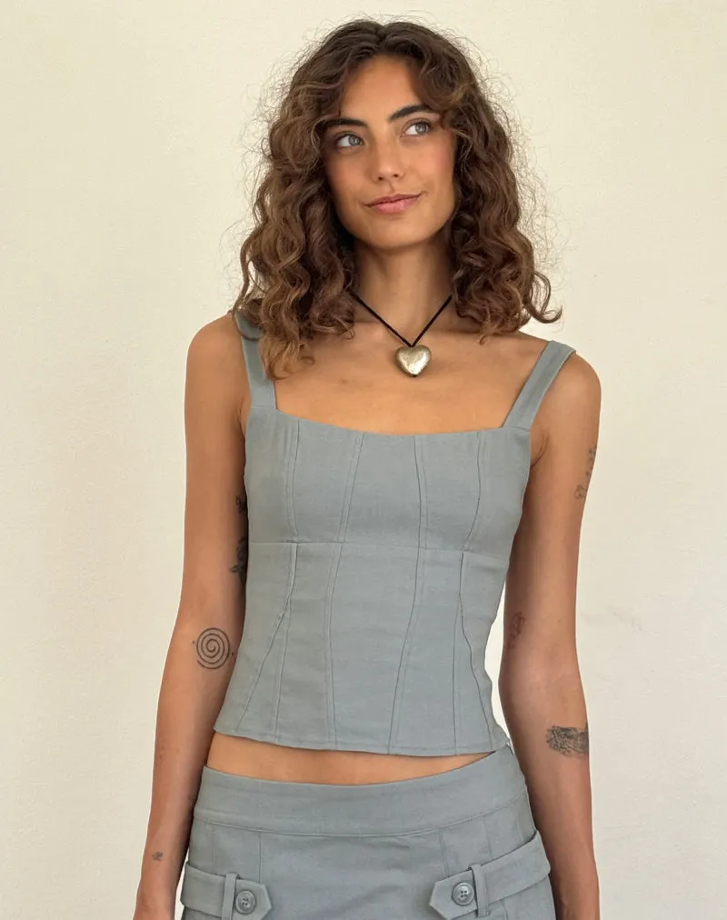 Ailsa Tie Back Top in Grey