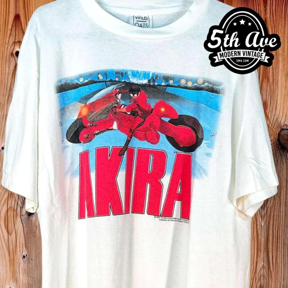 Akira: Motorcycle Chronicles - White Single Stitch t shirt with Dual-Faced Design