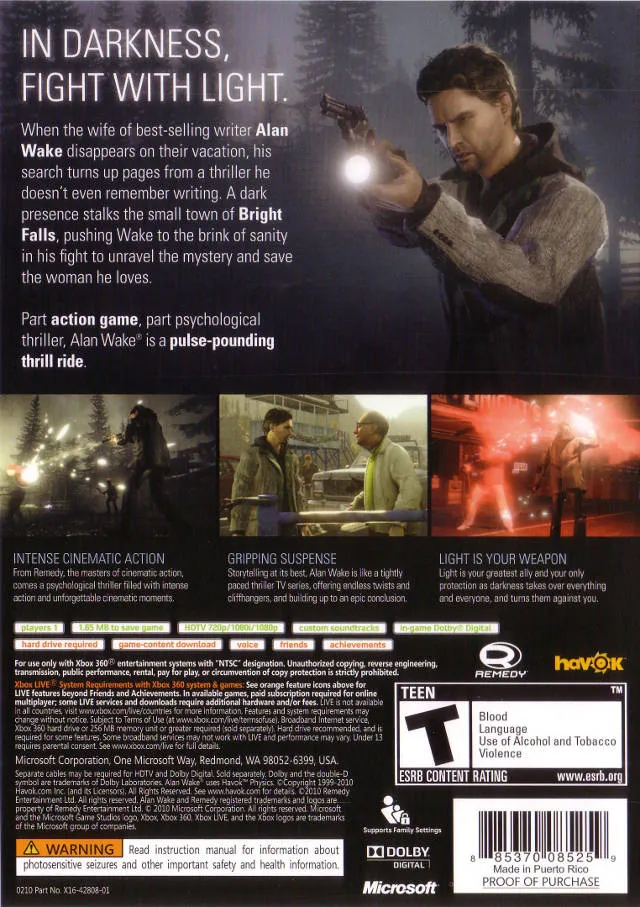 Alan Wake - Xbox 360 [Pre-Owned]