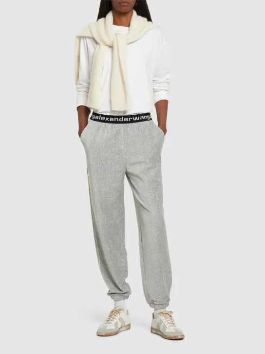 Alexander Wang   Stretch corduroy sweatpants w/ logo 