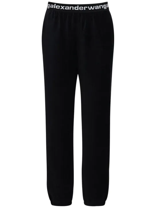 Alexander Wang   Stretch corduroy sweatpants w/ logo 