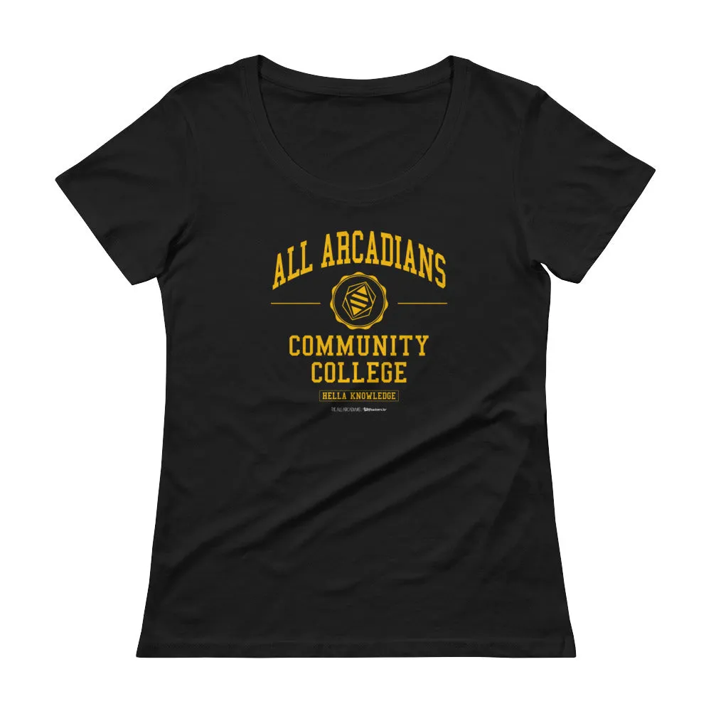 All Arcadians Community College Women's Scoopneck T-shirt