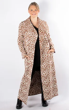 Animal Print Coat | Camel