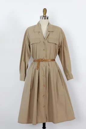 Argenti Khaki Cotton Shirtdress S