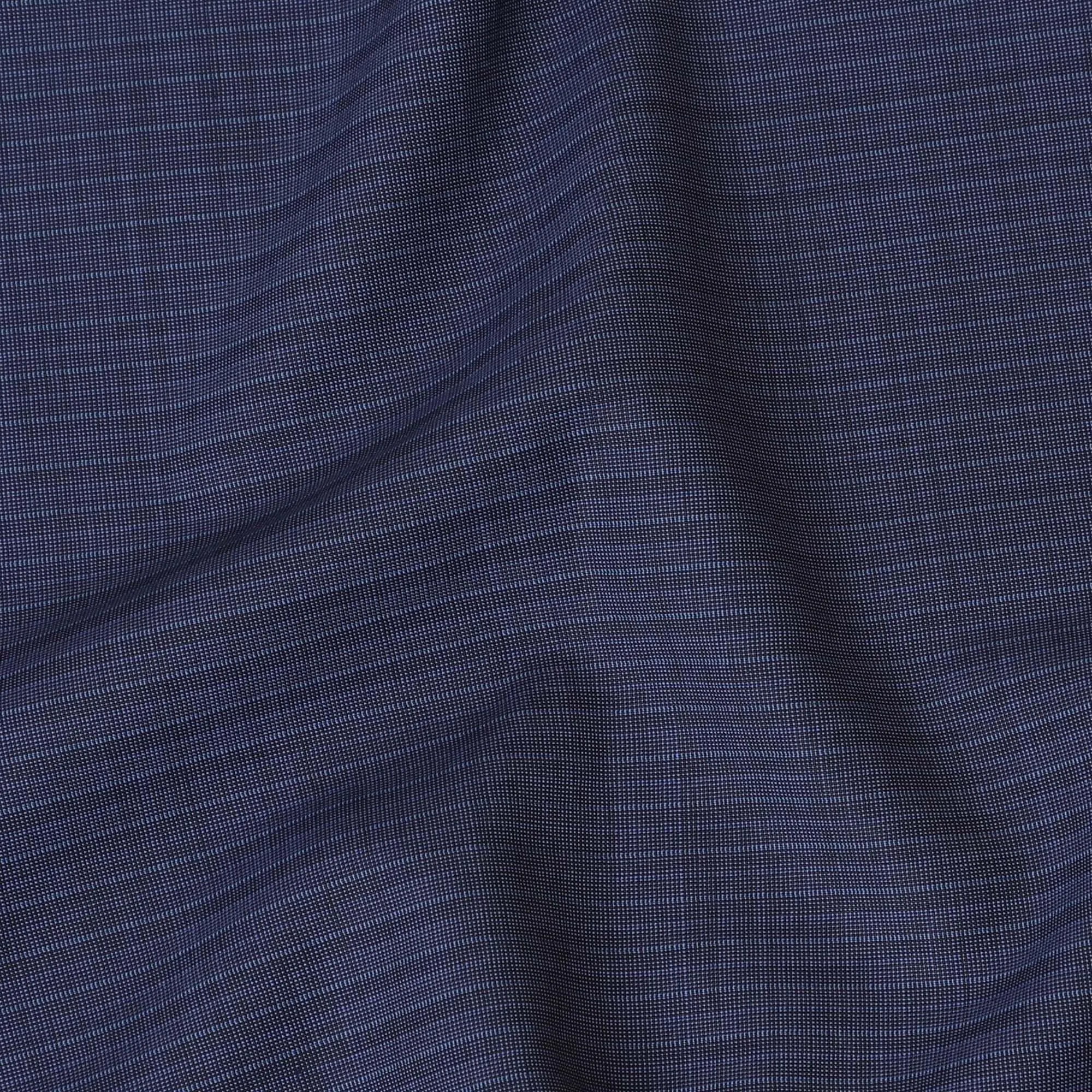 Azure blue  Premiuum Super 150's English all wool suiting fabric having blue stripe design-D13099