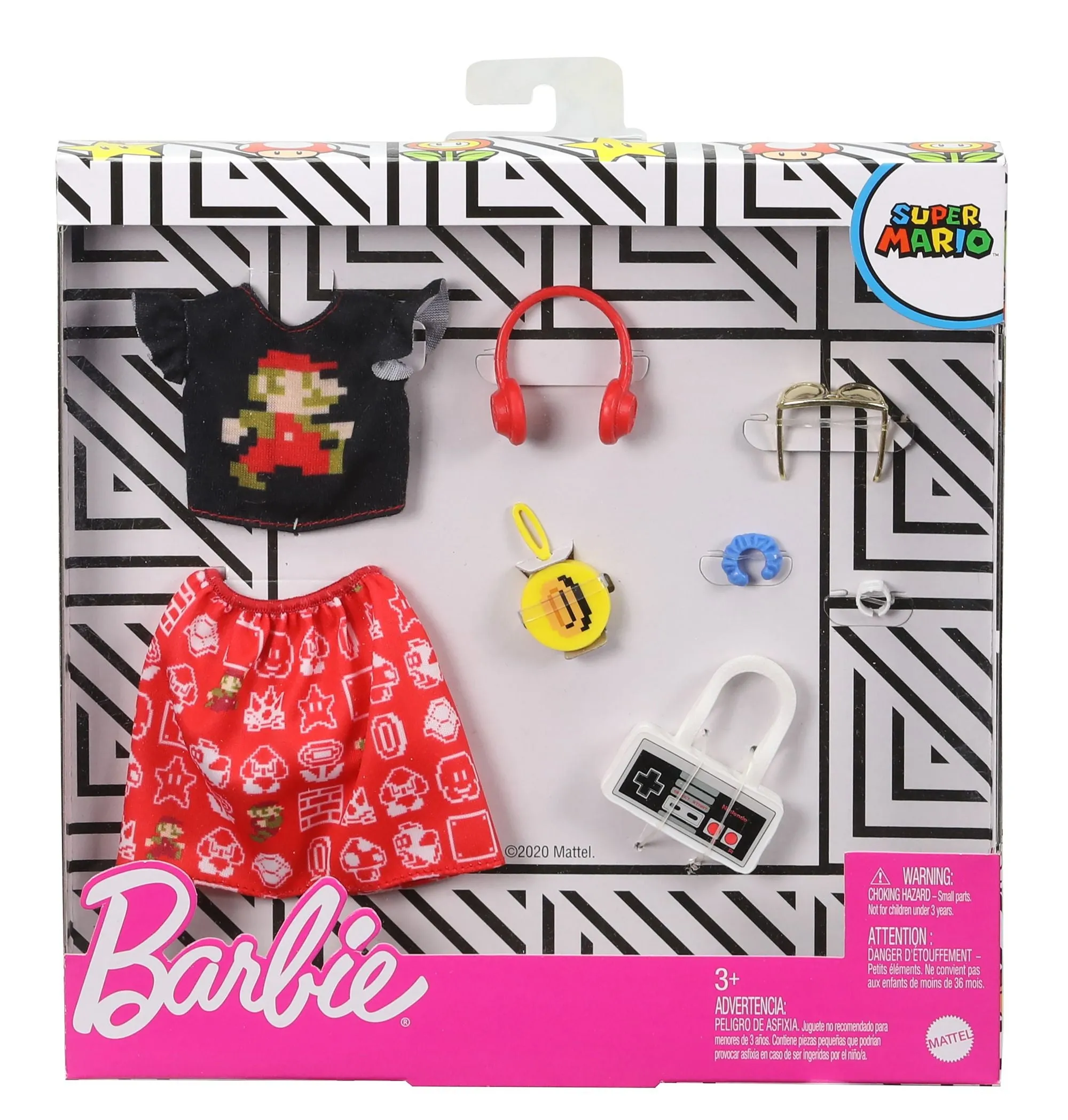 Barbie Storytelling Super Mario Fashion Pack Black Shirt