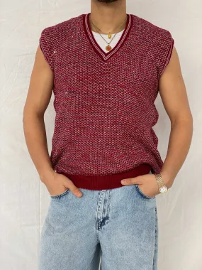 Beautiful Red Knitted Sweater Vest - Size M