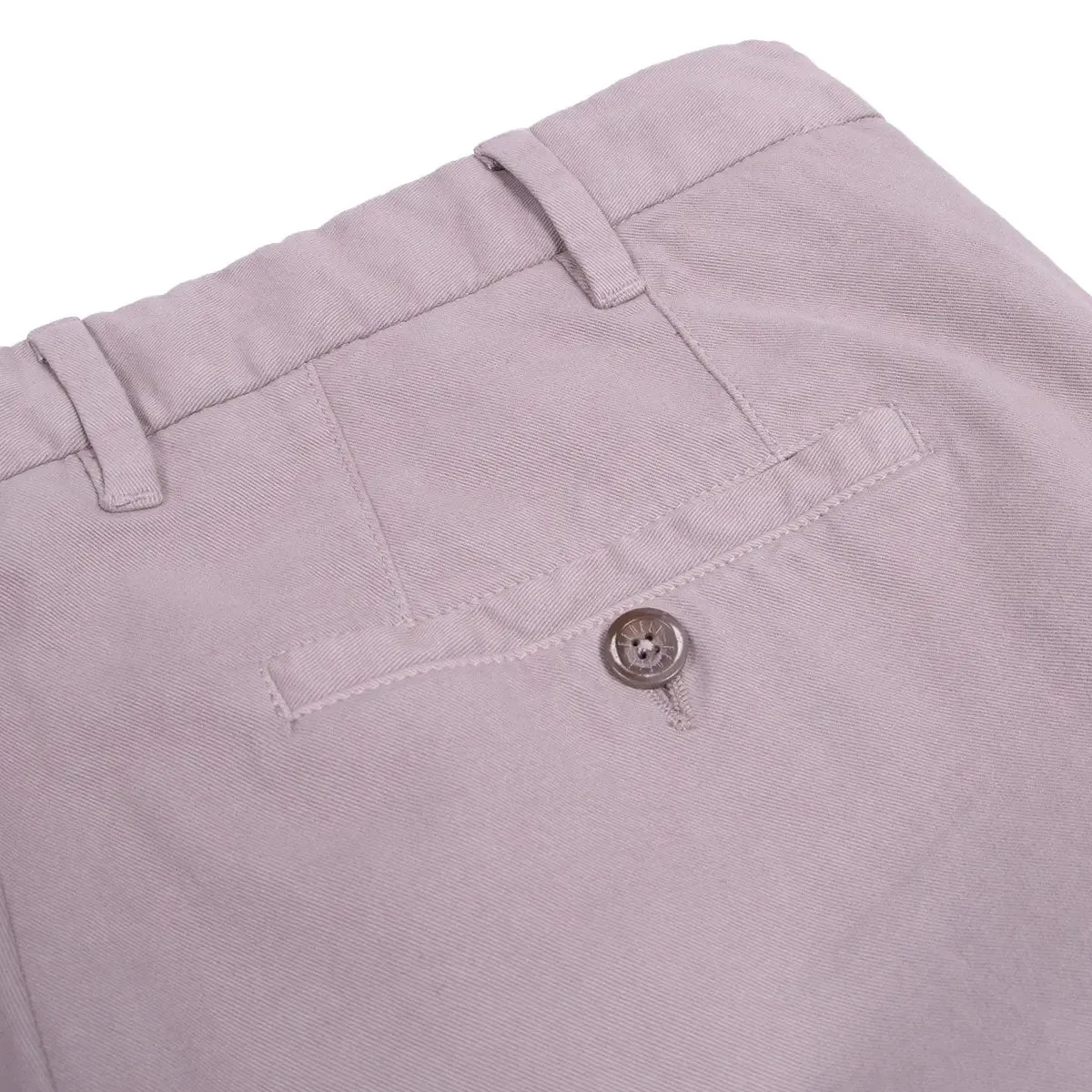 Beige 'Boston' Cashmere & Cotton Tailored Twill Chinos