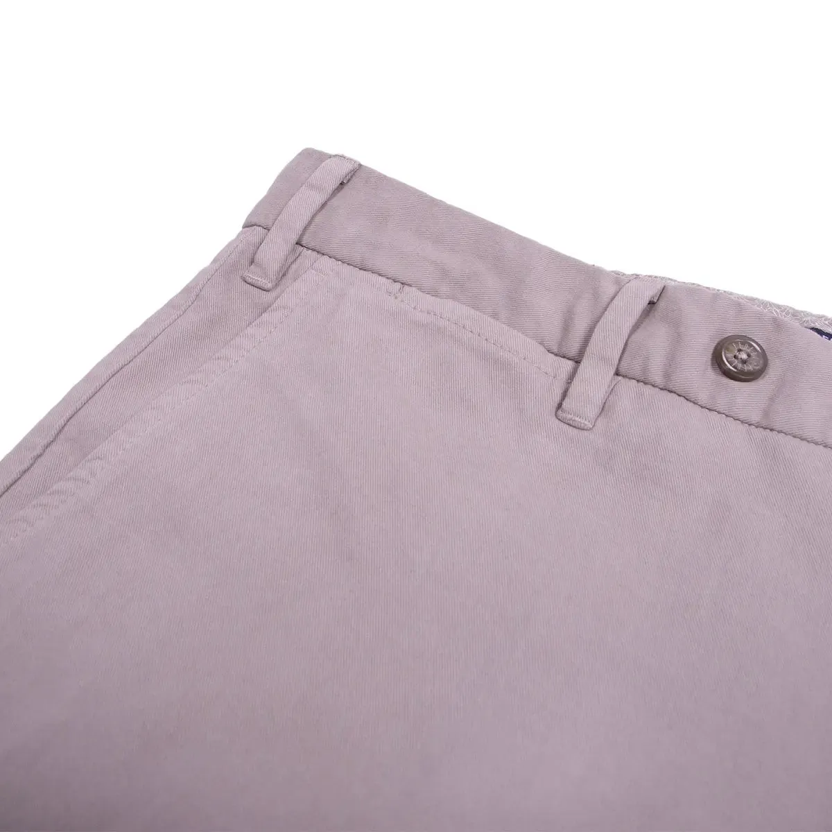 Beige 'Boston' Cashmere & Cotton Tailored Twill Chinos