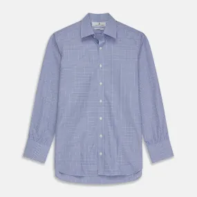 Blue Check Shirt with T&A Collar and 3-Button Cuffs