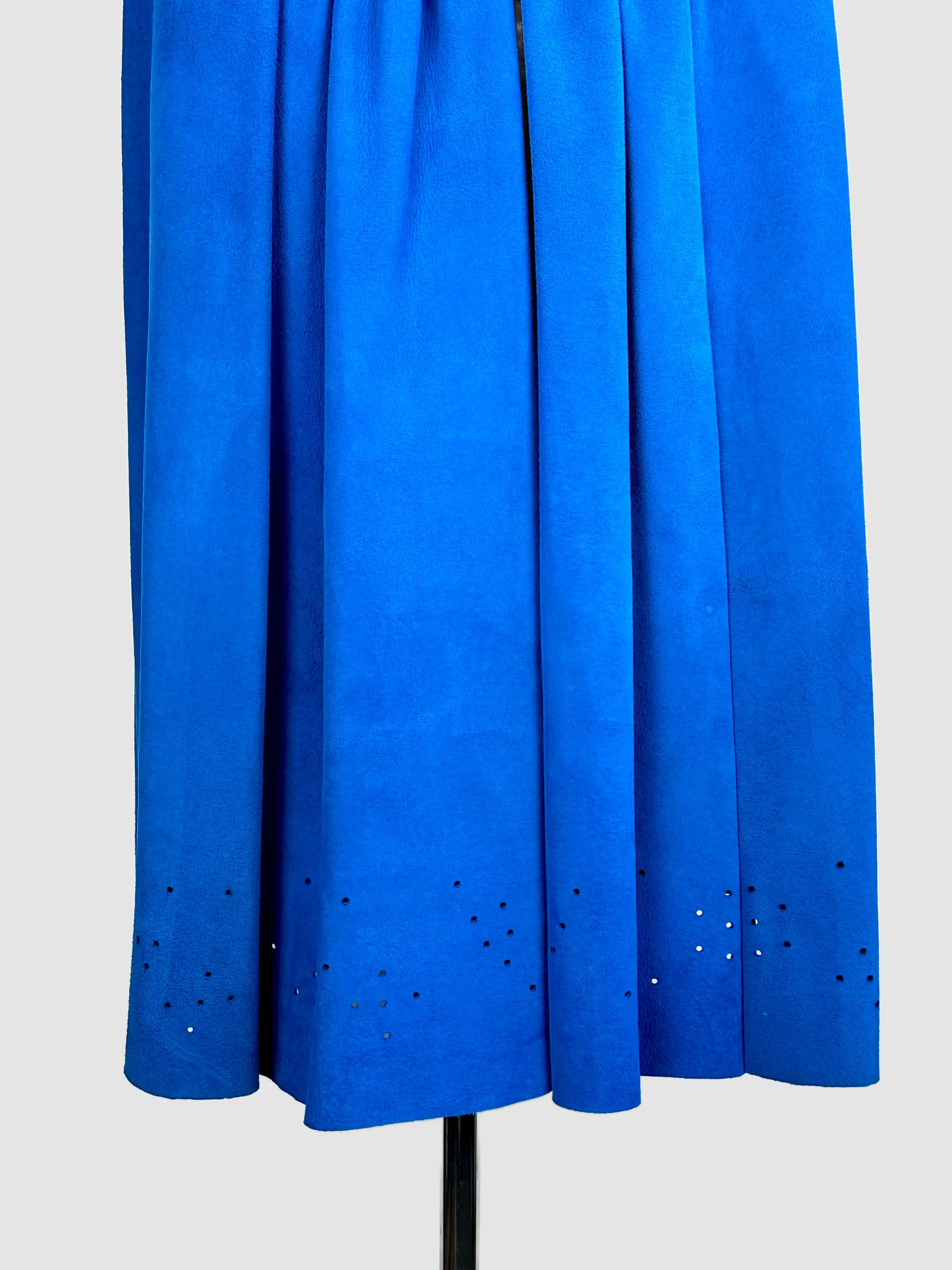 BLUE SUEDE Vintage 80s Maxi Skirt • Small