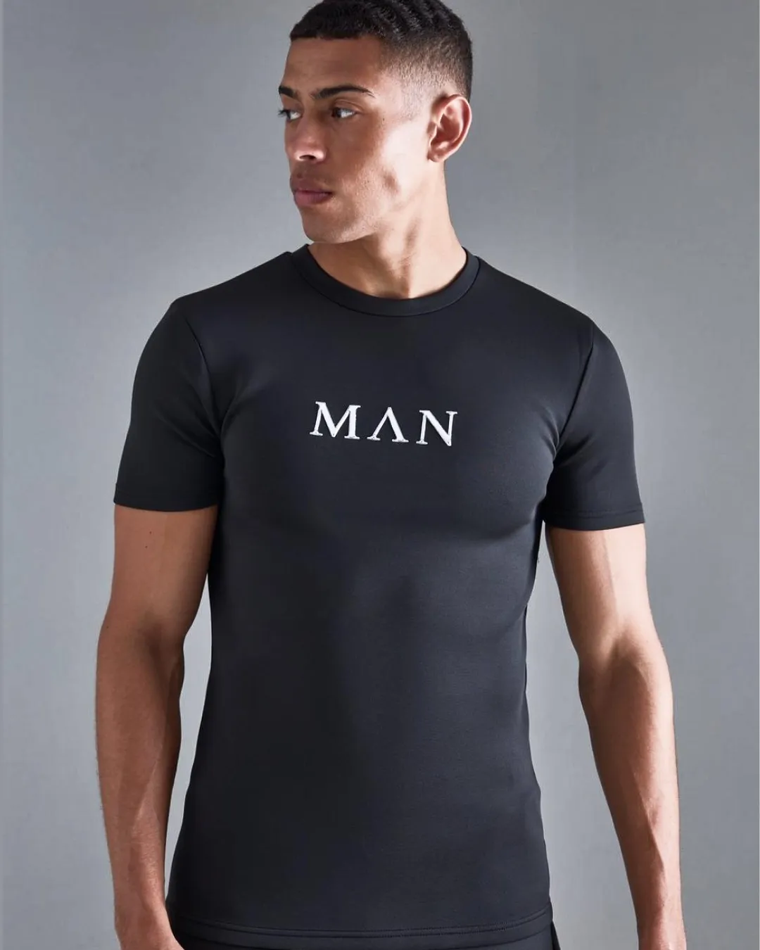 Boohooman Man Muscle Fit Scuba T-Shirt  In Black