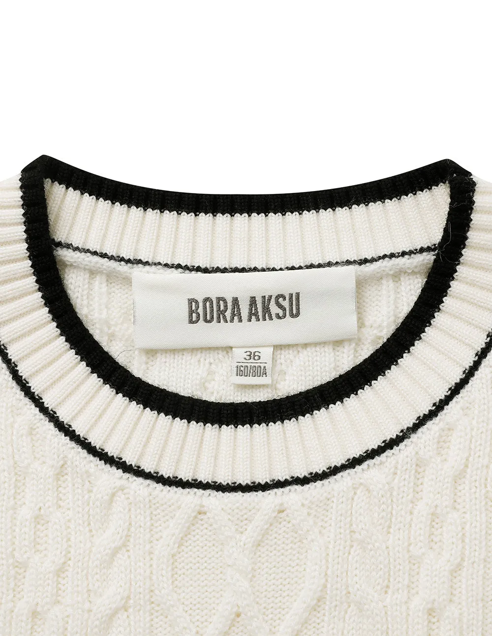 BORA AKSU Black Contrast Crew Neck Wool Vest