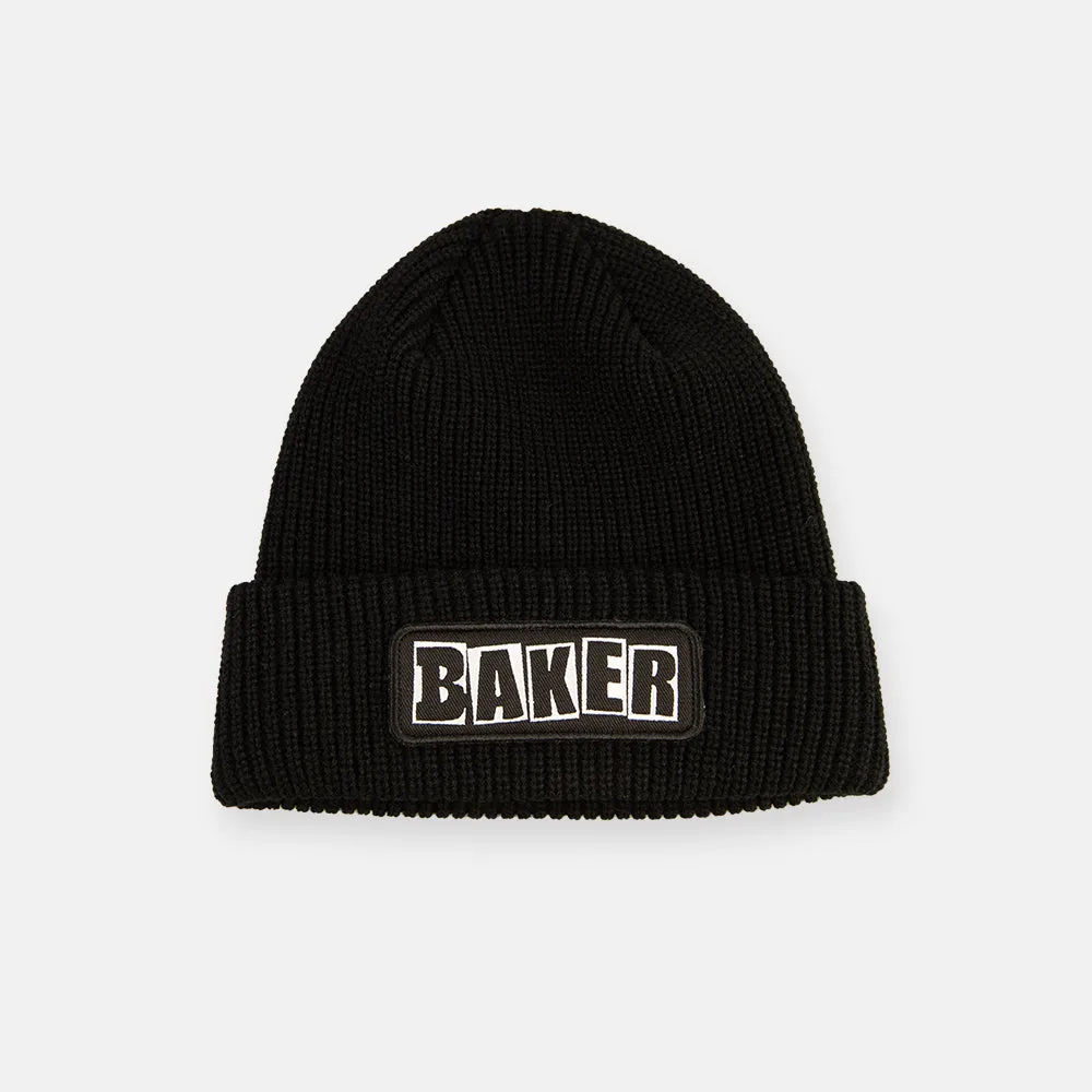 Brand Logo Black Patch Beanie