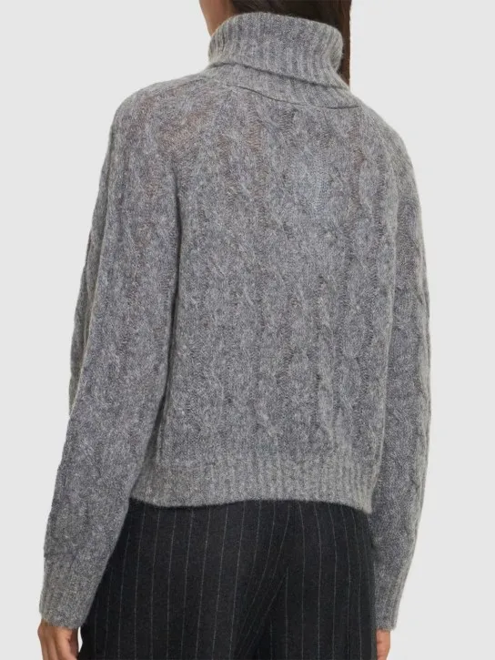 Brunello Cucinelli   Cable knit wool &amp; mohair sweater 