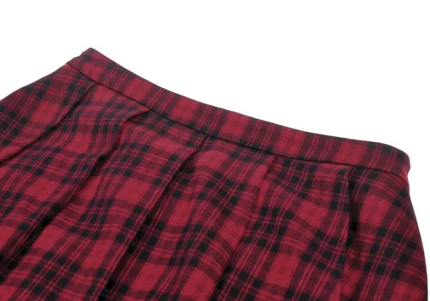 Camden [Red Plaid] | PLEATED SKIRT