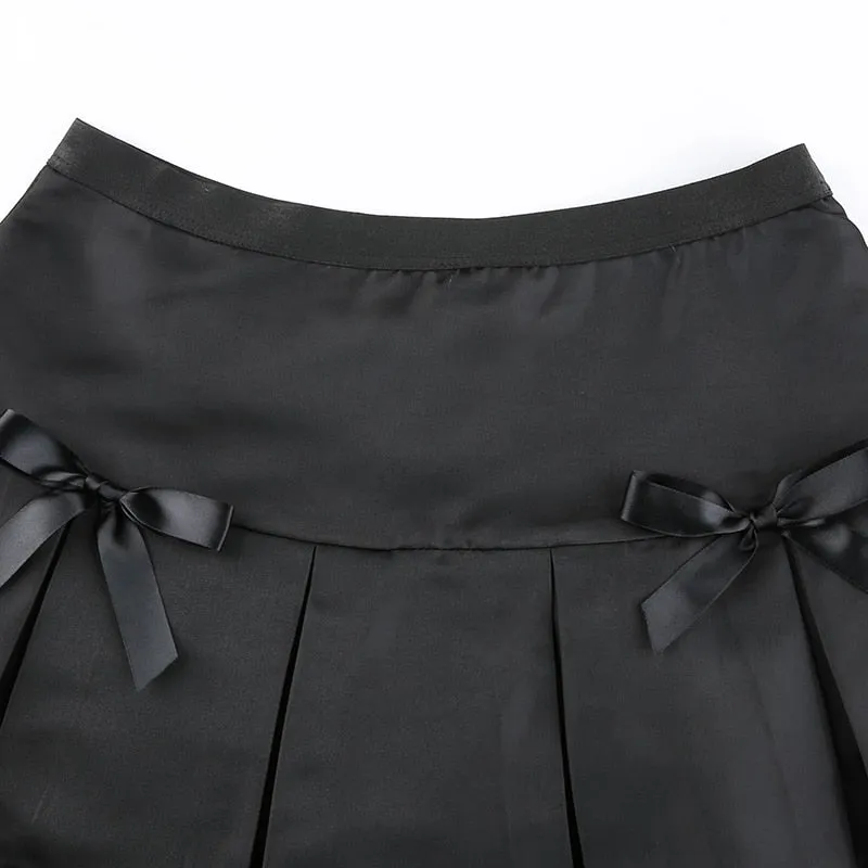 Castaway' Black Grunge Pleated Lace Skirt