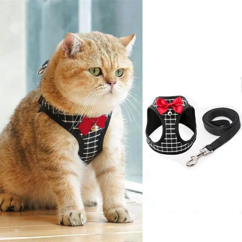 Cat Harness Vest With Bow And Leash