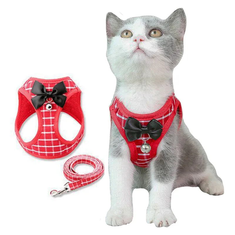 Cat Harness Vest With Bow And Leash