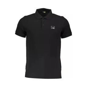 Cavalli Class Black Cotton Men Polo Shirt