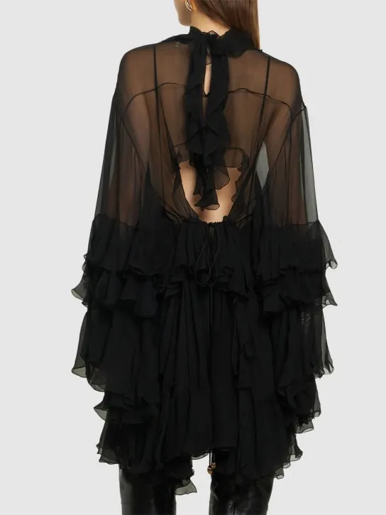 Chloé   Ruffled sheer mini dress 