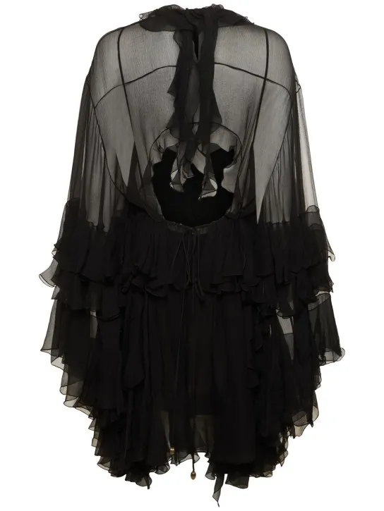 Chloé   Ruffled sheer mini dress 