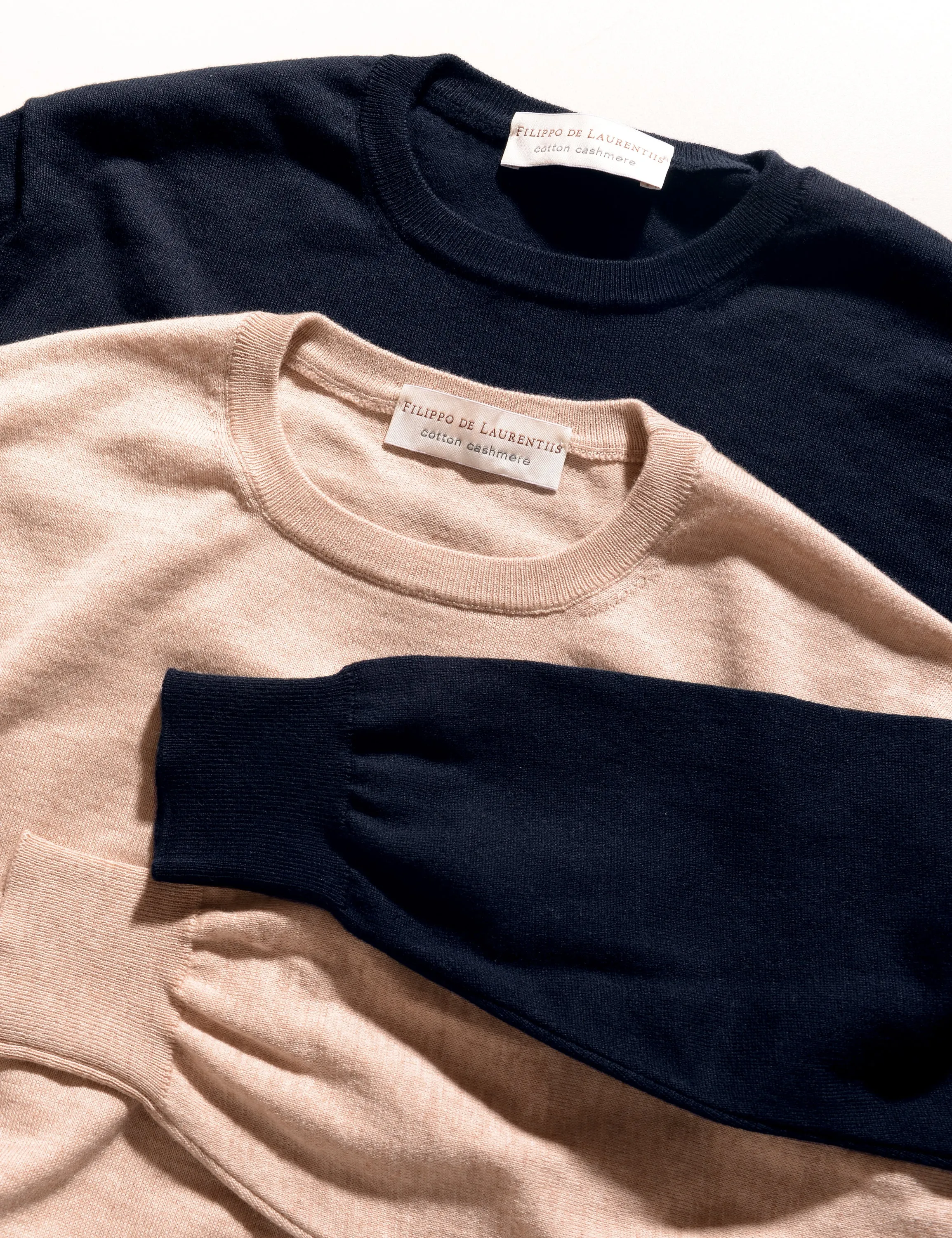 Cotton/Cashmere Crewneck - Midnight Blue