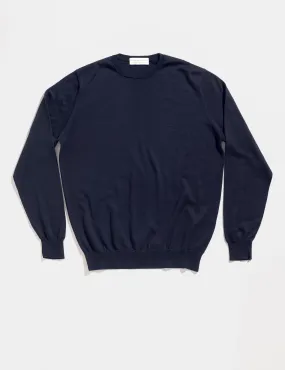 Cotton/Cashmere Crewneck - Midnight Blue