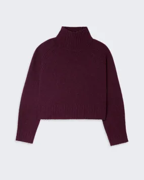 Cropped Turtleneck - Plum