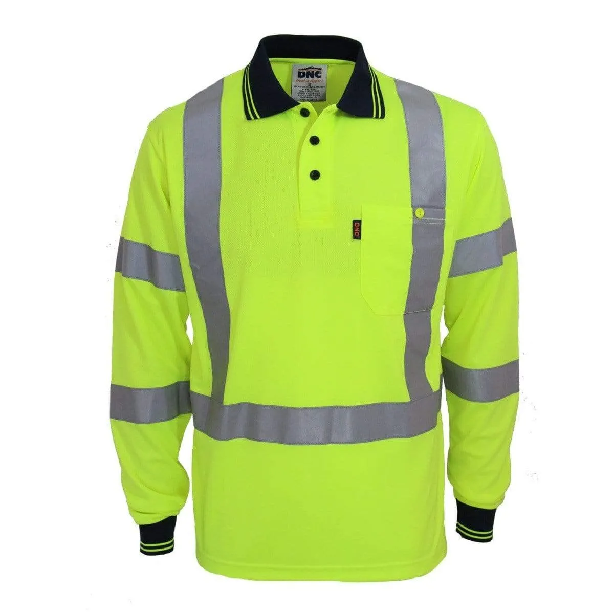 Dnc Workwear Hi-vis "X" Back & Bio-motion Taped Polo - 3710