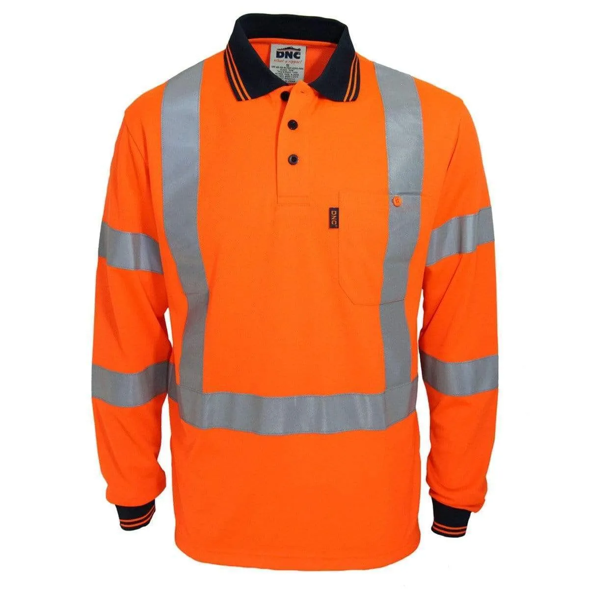 Dnc Workwear Hi-vis "X" Back & Bio-motion Taped Polo - 3710