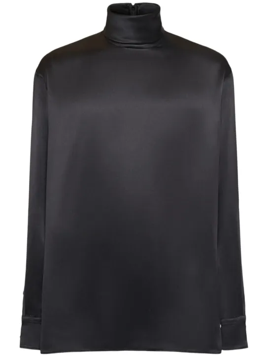 Dolce&amp;Gabbana   Silk satin turtleneck shirt 