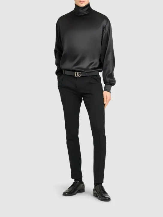 Dolce&amp;Gabbana   Silk satin turtleneck shirt 