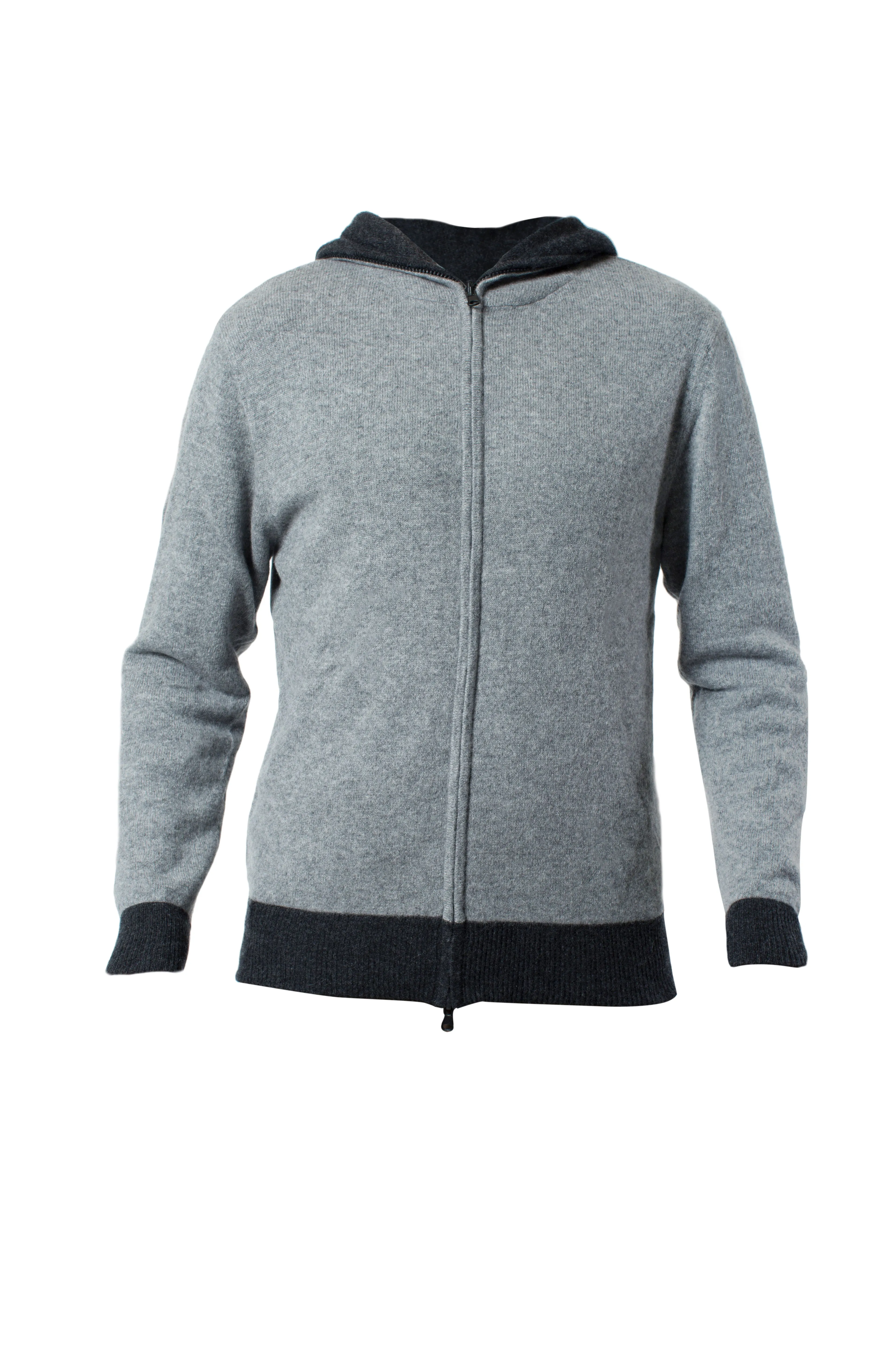 Double Layered Reversible Cashmere Hoodie