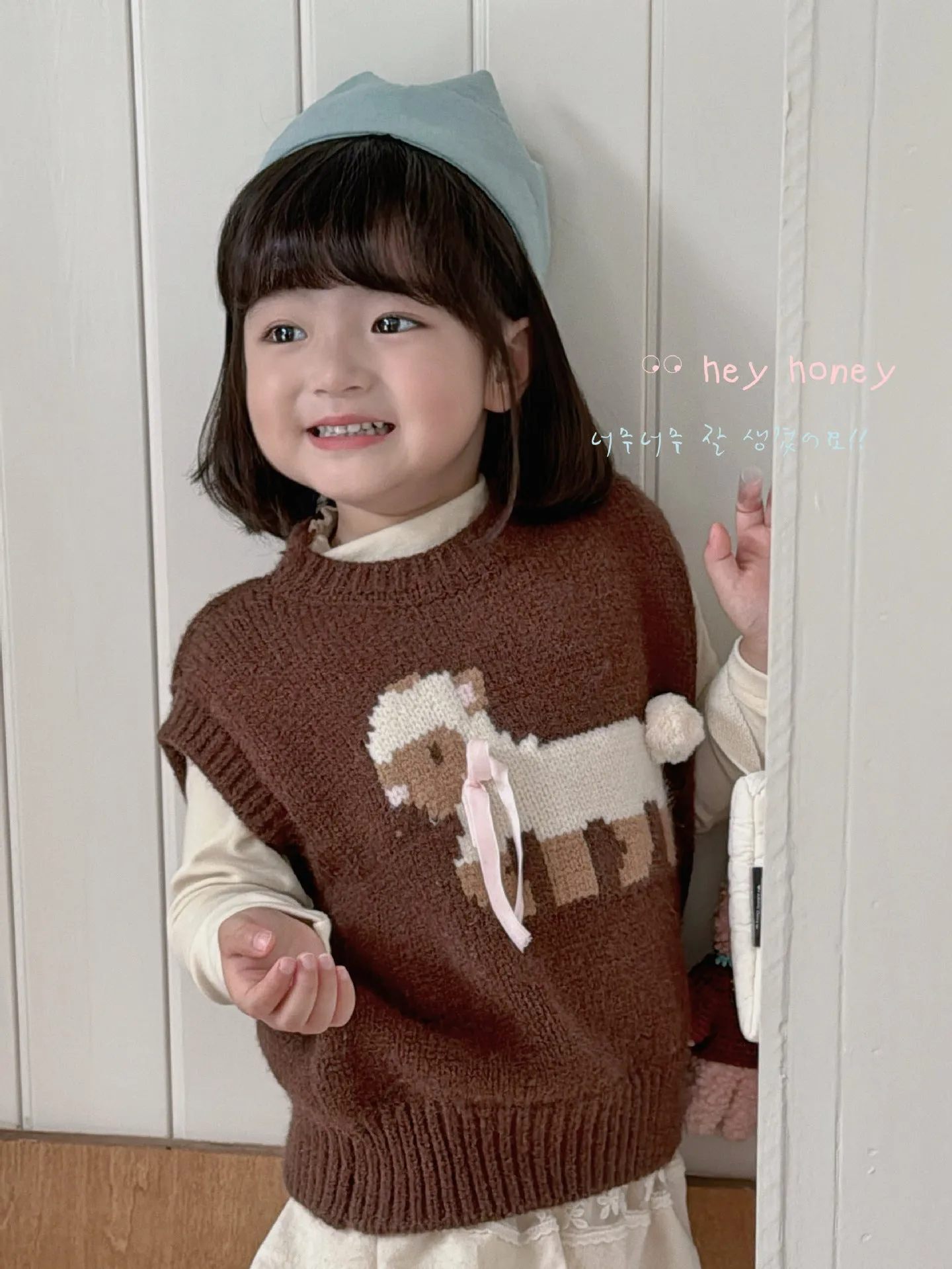 DXJ Cute Sheep/Bear Knitted Vest