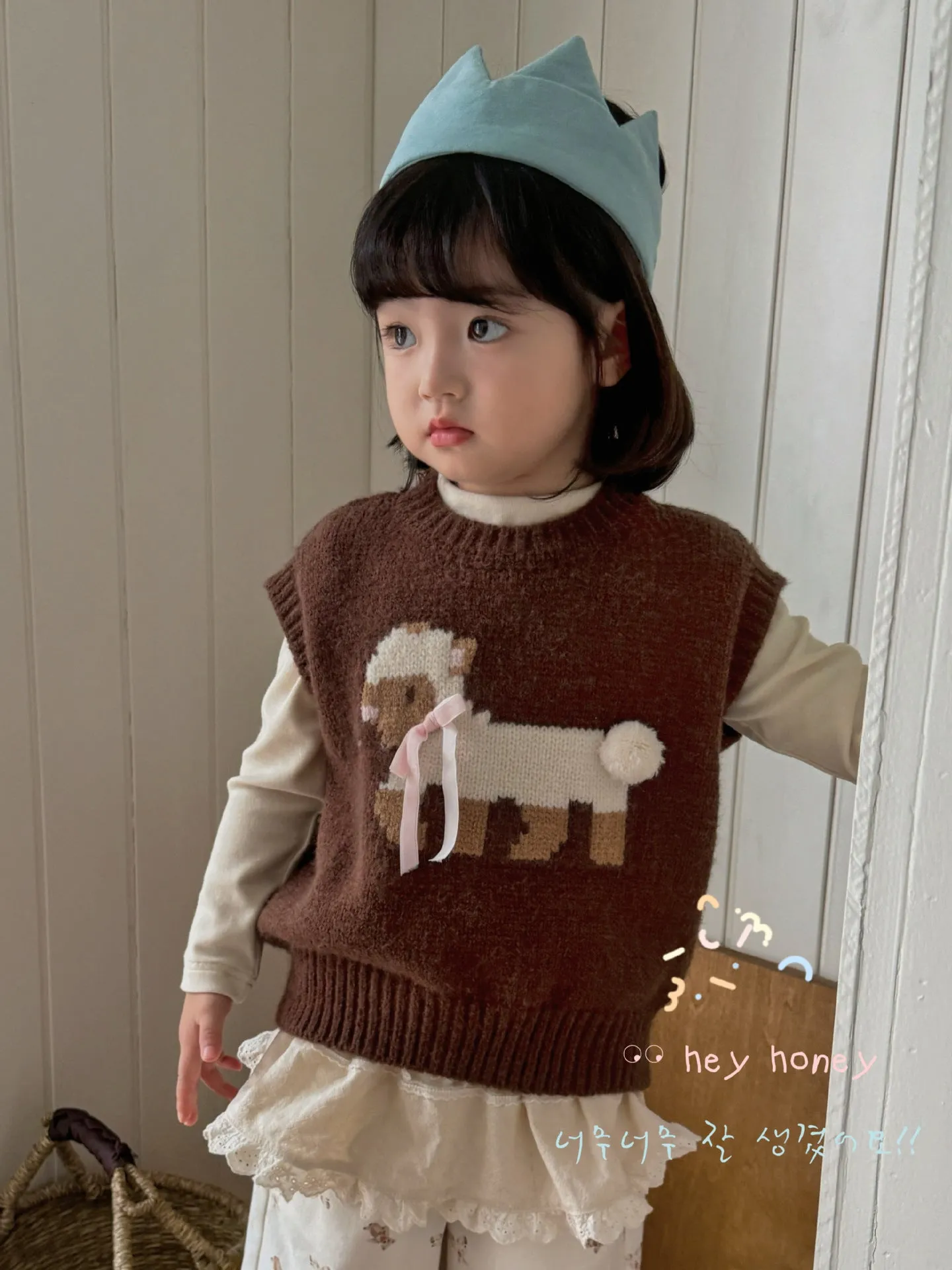 DXJ Cute Sheep/Bear Knitted Vest