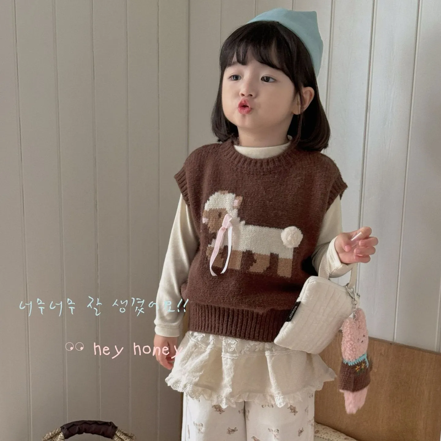 DXJ Cute Sheep/Bear Knitted Vest