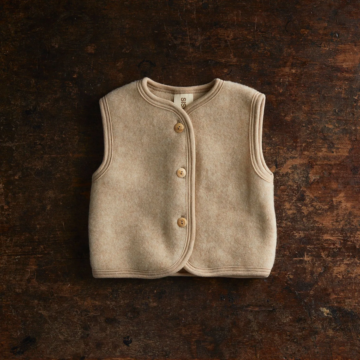 Eider Baby & Kids Vest - Merino Wool Fleece - Sandstorm