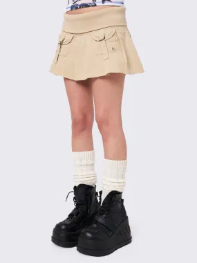 Ella Twill Pleated Mini Skirt