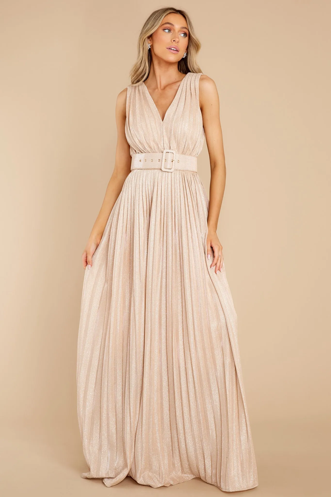 Exquisite Taste Champagne Maxi Dress