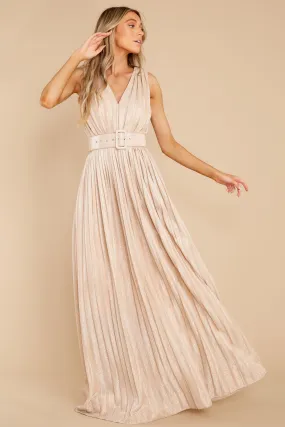 Exquisite Taste Champagne Maxi Dress