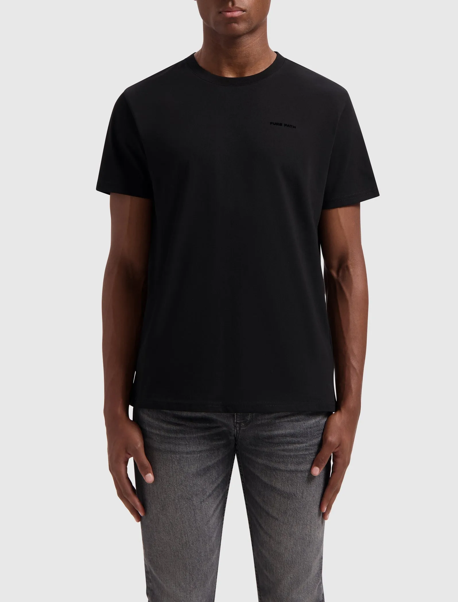 Flock Print Logo T-shirt | Black