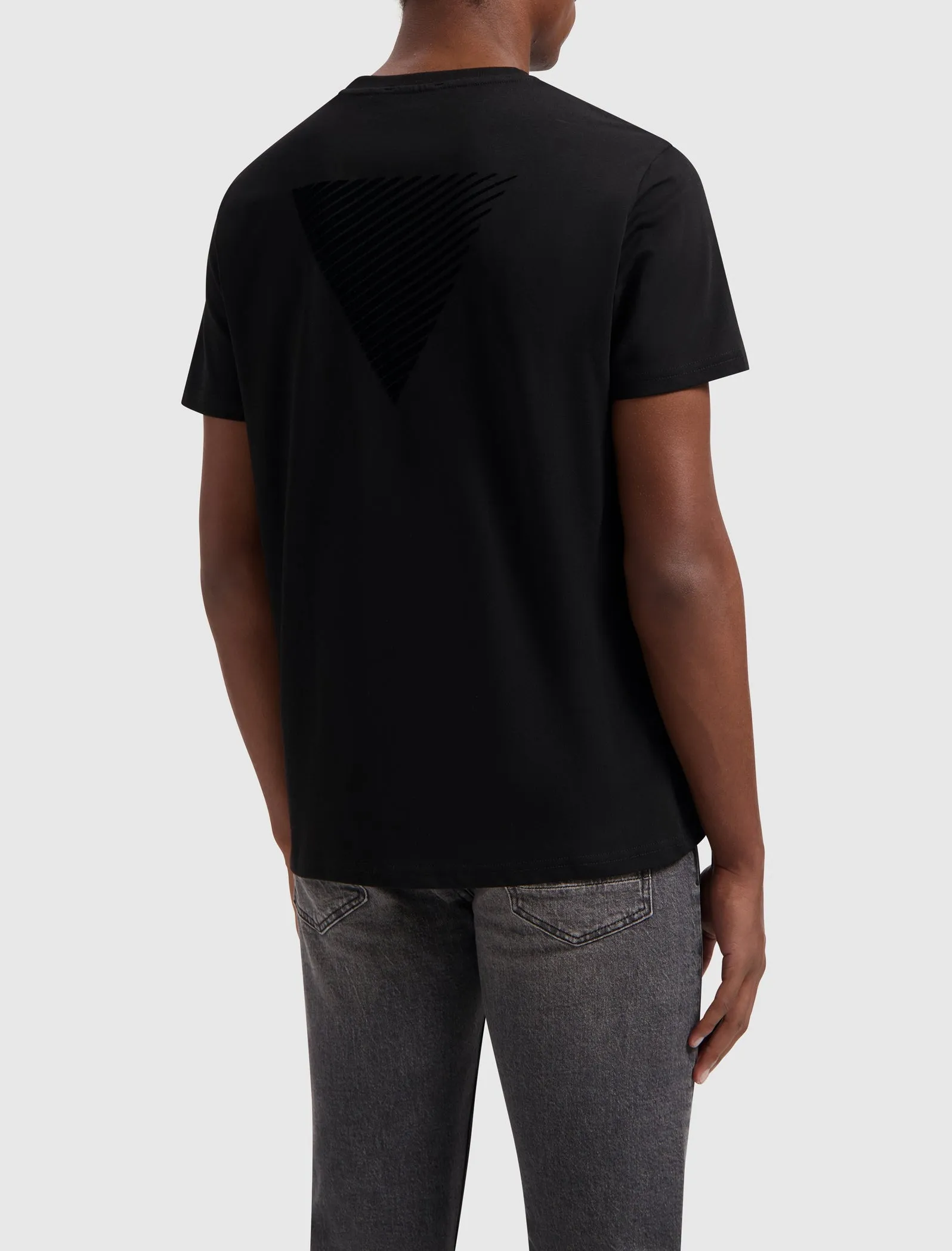 Flock Print Logo T-shirt | Black