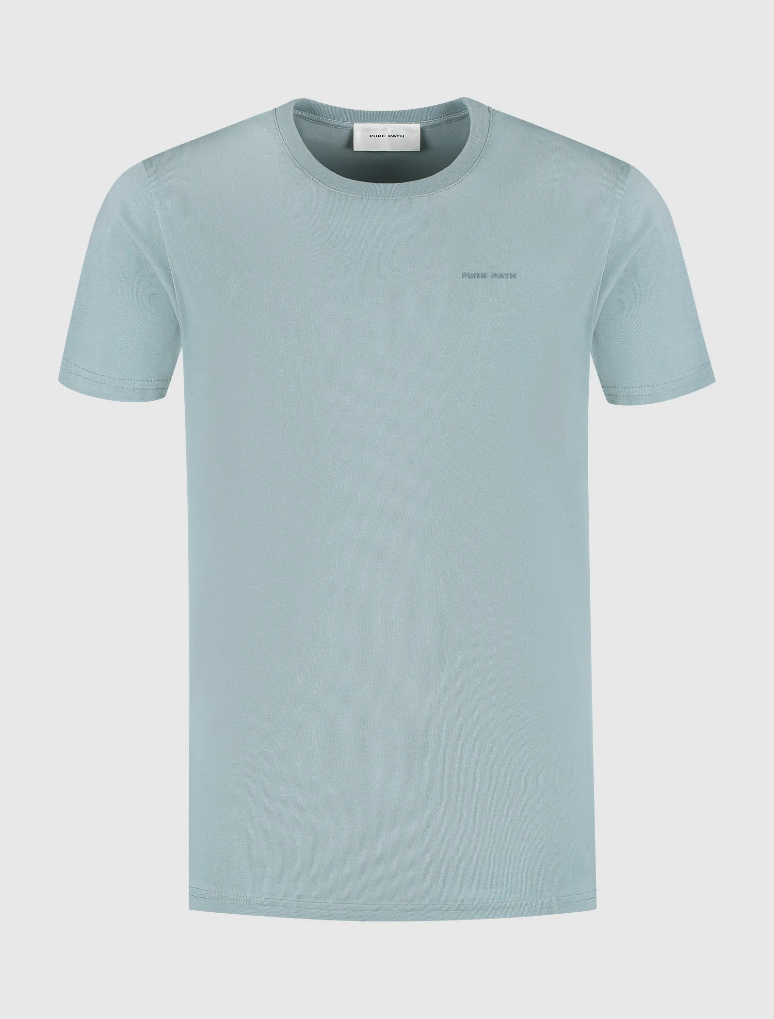 Flock Print Logo T-shirt | Blue Grey