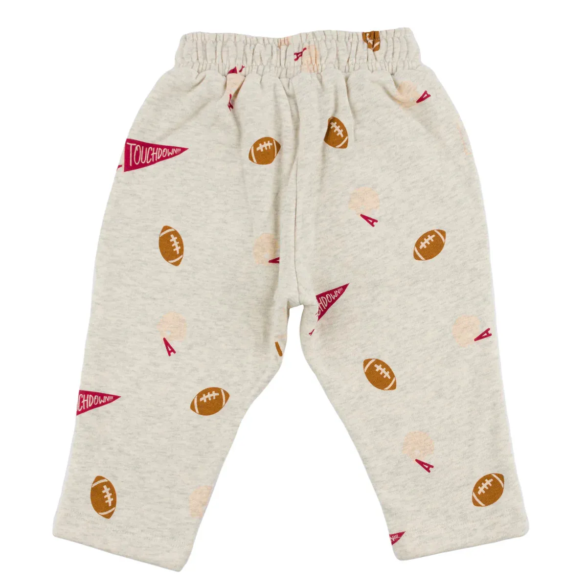 Football Print Pocket Jogger - Oatmeal Heather